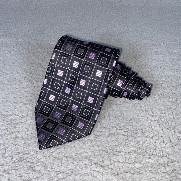 Stafford Other - Stafford Signature  Mens Silk Tie Geometric Purple Black